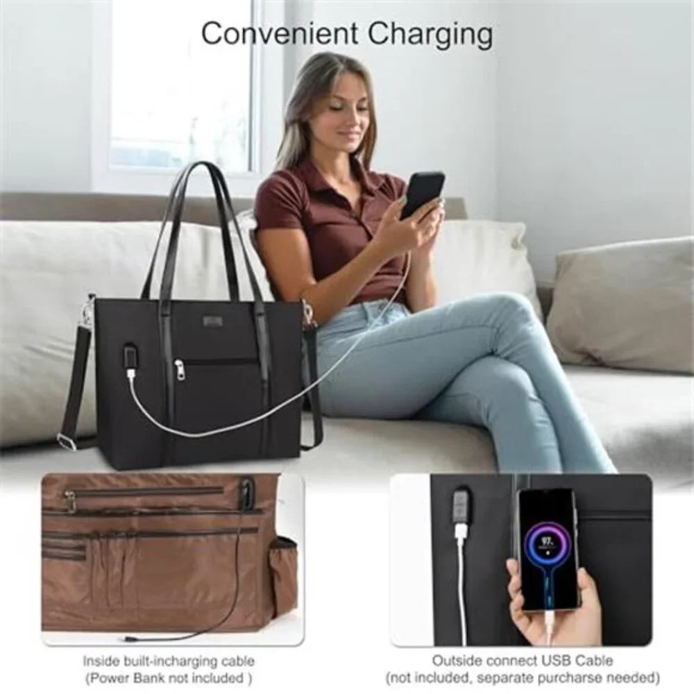 Laptop Tote Bag for Women 17 Inch,Teacher Work Bag with Compartments Laptop Bag